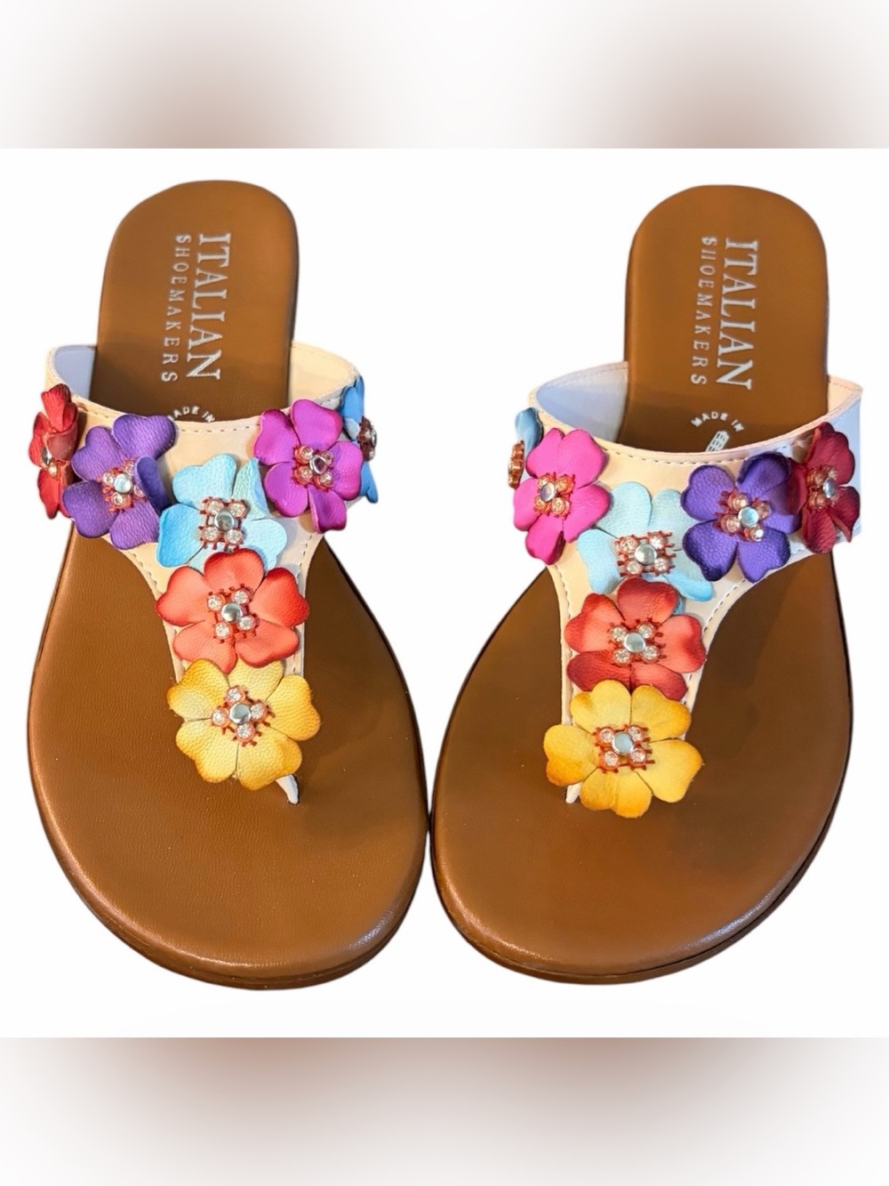Italian Shoemakers Women's Zane Flowered Wedge Sandals NIB Size 7